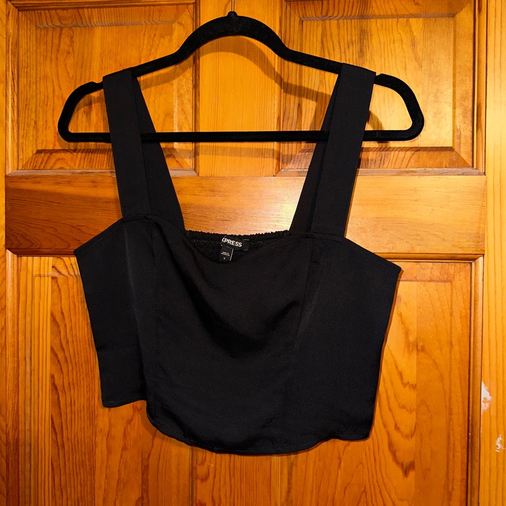Express Black Crop Tank Top